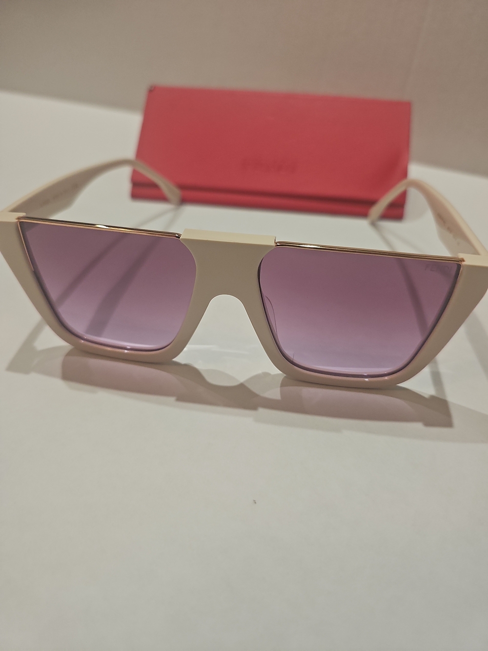 Authentic Fendi Ivory Acetate Shield Sunglasses (FF 0343/S)